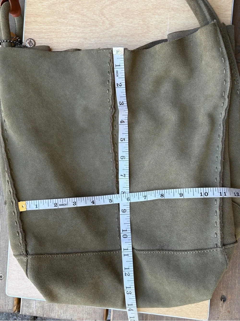 The Sak Los Feliz Moss Green Suede Leather Slouchie Hobo Bag - Picture 9 of 16